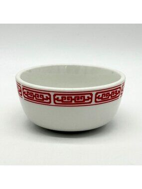 Cameo Durable China Rice / Soup Bowl Red Gate Pattern Vintage 5" Diameter